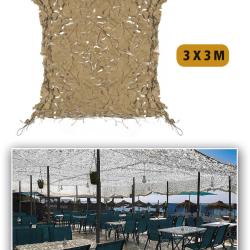 Filet d'ombrage Mil-Tec Broadleaf Shadow Sail 3 x 3 m - Desert Camo