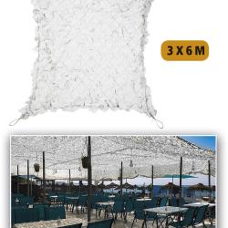 Filet d'ombrage Mil-Tec Shadow Sail 3 x 6 m en polyester - Blanc