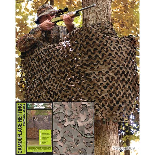 Filet de camouflage Mil-Tec Basic 3 x 6 m en polyester enduit - Woodland