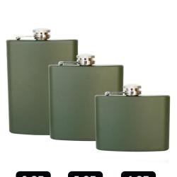 Flacon de poche Mil-Tec en acier inoxydable 110 ml &agrave; bouchon - Vert olive / S