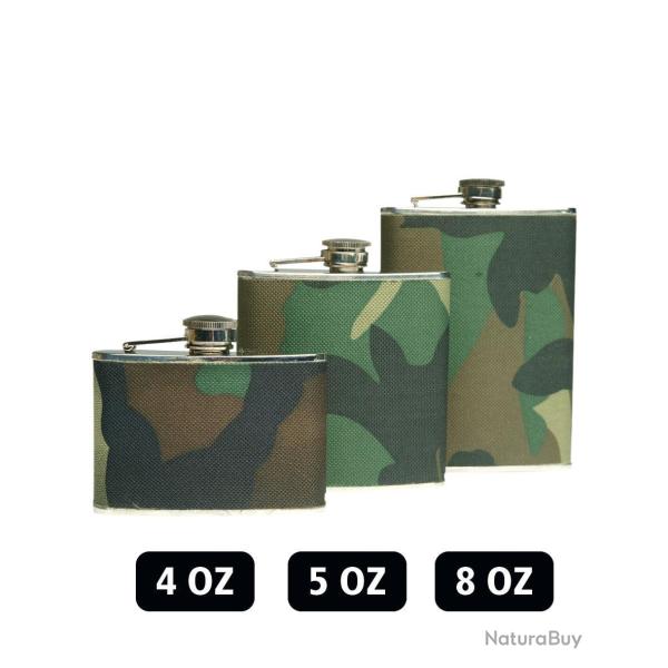 Flasque de poche Mil-Tec en acier inoxydable 220 ml - Woodland / 8