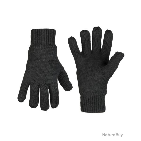 Gants d'hiver Mil-Tec en maille acrylique doubl�s Thinsulate - Noir
