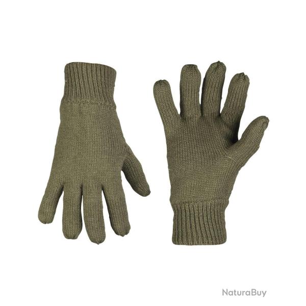 Gants d'hiver Mil-Tec en maille acrylique doubl�s Thinsulate - Vert olive