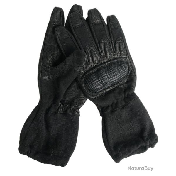 Gants d'intervention Mil-Tec en cuir et aramide Nomex - Noir / S