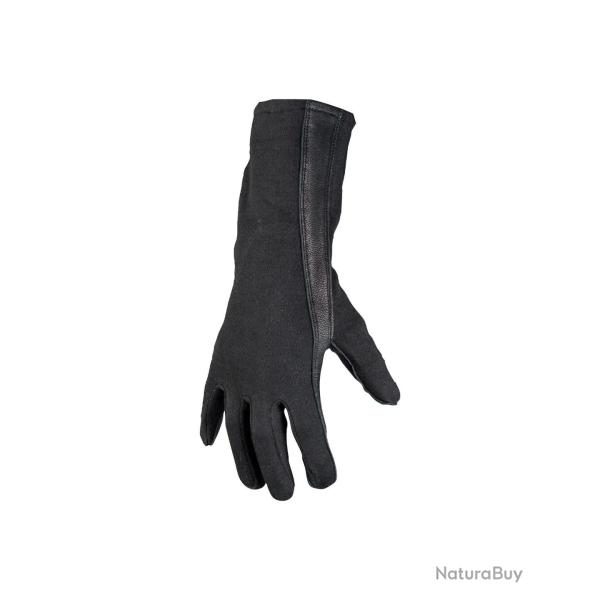 Gants de pilote type US Mil-Tec en aramide Nomex et cuir - Noir / 11