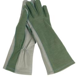 Gants de pilote type US Mil-Tec en aramide Nomex et cuir - Vert olive / 9