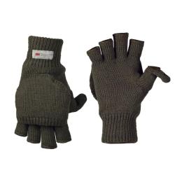 Gants mitaines Mil-Tec convertibles en polyacrylique ouatinage - Vert olive