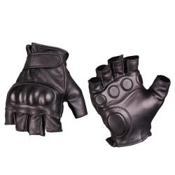 Gants mitaines tactiques Mil-Tec en cuir de ch&egrave;vre - Noir / M