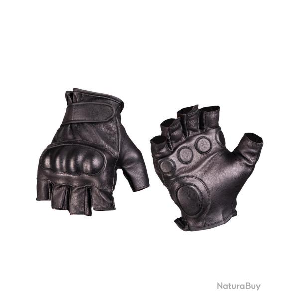 Gants mitaines tactiques Mil-Tec en cuir de ch�vre - Noir / L