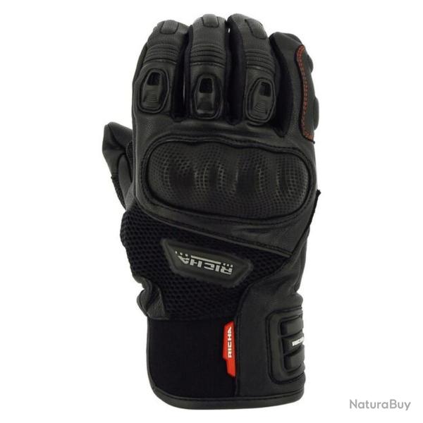 Gants moto �t� GK Professional Blast cuir de ch�vre panneaux - Noir / 12/XXXL