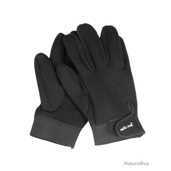 Gants n�opr�ne Mil-Tec de 3 mm avec serrage auto-agrippant - Noir / XXL