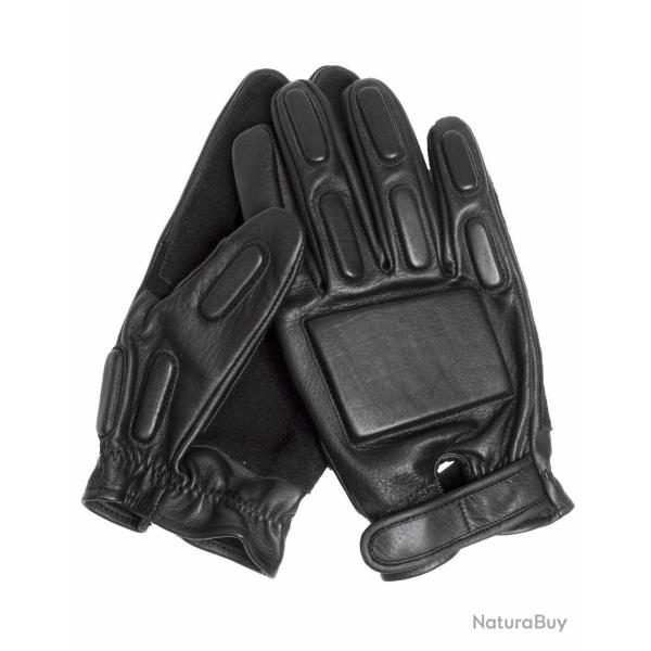 Gants tactiques Mil-Tec en cuir de ch�vre avec dos rembourr� - Noir / 10