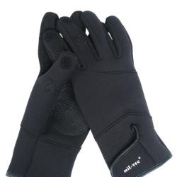 Gants tactiques Mil-Tec en n&eacute;opr&egrave;ne &agrave; trois doigts d&eacute;gag&eacute;s - Noir / S
