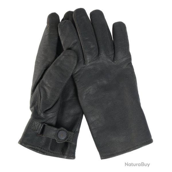 Gants type Bundeswehr Mil-Tec en cuir de ch�vre doubl�s coton - Noir / 10