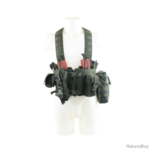 Gilet chest rig Arktis V72 Cross Rig AMS complet � bretelles - Vert olive