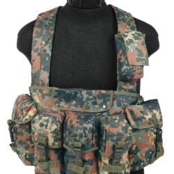 Gilet chest rig Mil-Tec 6 poches en polyester enduit - Flecktarn