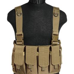 Gilet Chest Rig Mil-Tec en polyester enduit PVC 4 poches - Coyote