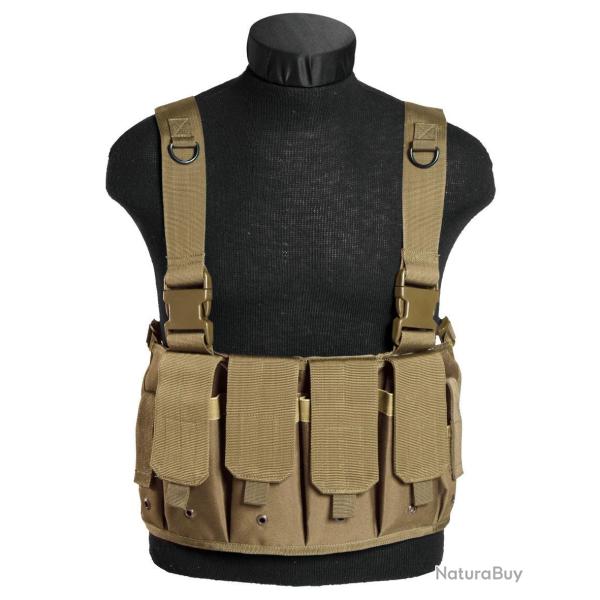 Gilet Chest Rig Mil-Tec en polyester enduit PVC 4 poches - Coyote