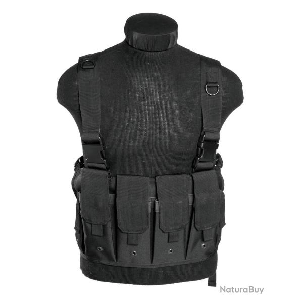 Gilet Chest Rig Mil-Tec en polyester enduit PVC 4 poches - Noir