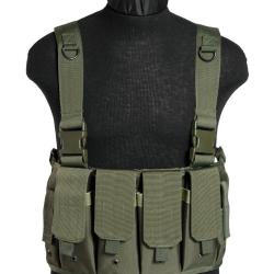 Gilet Chest Rig Mil-Tec en polyester enduit PVC 4 poches - Vert olive