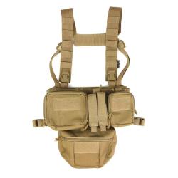 Gilet chest rig Vigilant Compact en nylon quatre emplacements - Coyote