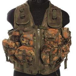 Gilet d'intervention tactique Mil-Tec en polyester 600D &agrave; neuf - Flecktarn