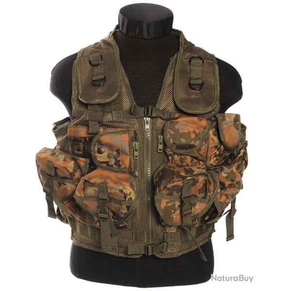 Gilet d'intervention tactique Mil-Tec en polyester 600D � neuf - Flecktarn