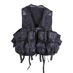 Gilet d'intervention tactique Mil-Tec en polyester 600D &agrave; neuf - Noir