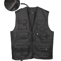 Gilet multipoches Mil-Tec en polyester-coton 14 poches - Noir / M