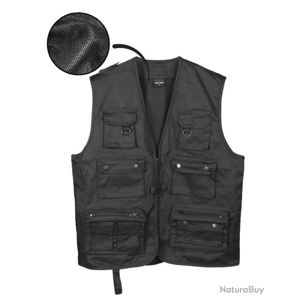 Gilet multipoches Mil-Tec en polyester-coton 14 poches - Noir / L