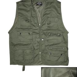 Gilet multipoches Mil-Tec en polyester-coton 14 poches - Vert olive / S