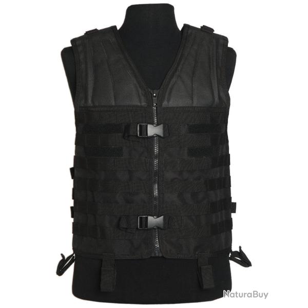 Gilet porteur d'�quipement MOLLE Mil-Tec en polyester enduit - Noir
