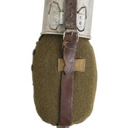 Gourde en aluminium de l'arm&eacute;e roumaine avec quart d'occasion, lot de 5 - Autre