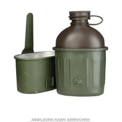Gourde trois pi&egrave;ces de la Bundeswehr avec quart en aluminium, lot de 5 - Vert olive