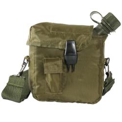Gourde type US 2 quarts Mil-Tec 1,9 L avec housse polyester - Vert olive