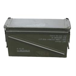 Grande caisse &agrave; munitions m&eacute;tallique US 40 mm d'occasion, lot de 2 - Autre