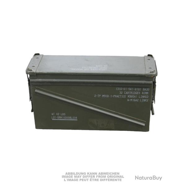 Grande caisse � munitions m�tallique US 40 mm d'occasion, lot de 2 - Autre