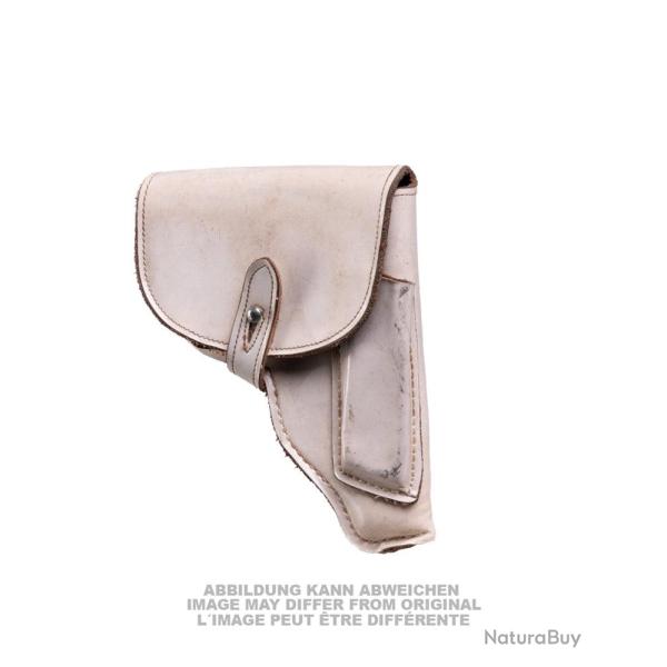 Holster de ceinturon est-allemand en cuir d'occasion, lot de 2 - Blanc