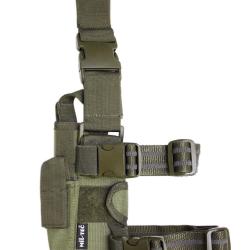 Holster de cuisse r&eacute;glable Mil-Tec en nylon matelass&eacute; EVA - Vert olive