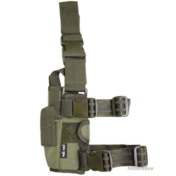 Holster de cuisse r�glable Mil-Tec en nylon matelass� EVA - Vert olive