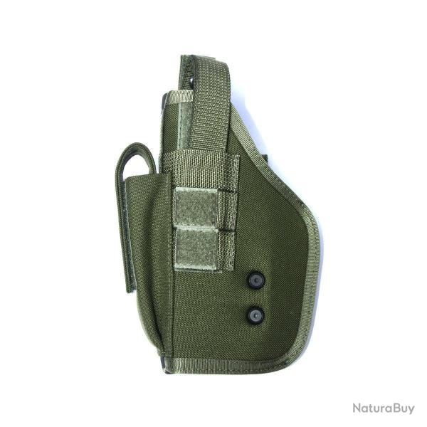 Holster MOLLE Arktis V113 universel pour gaucher avec poche - Vert olive