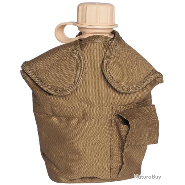 Housse de gourde MOLLE type US Mil-Tec en polyester enduit - Coyote