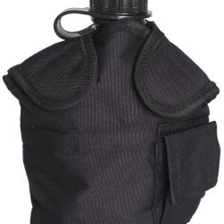 Housse de gourde MOLLE type US Mil-Tec en polyester enduit - Noir