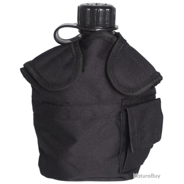 Housse de gourde MOLLE type US Mil-Tec en polyester enduit - Noir