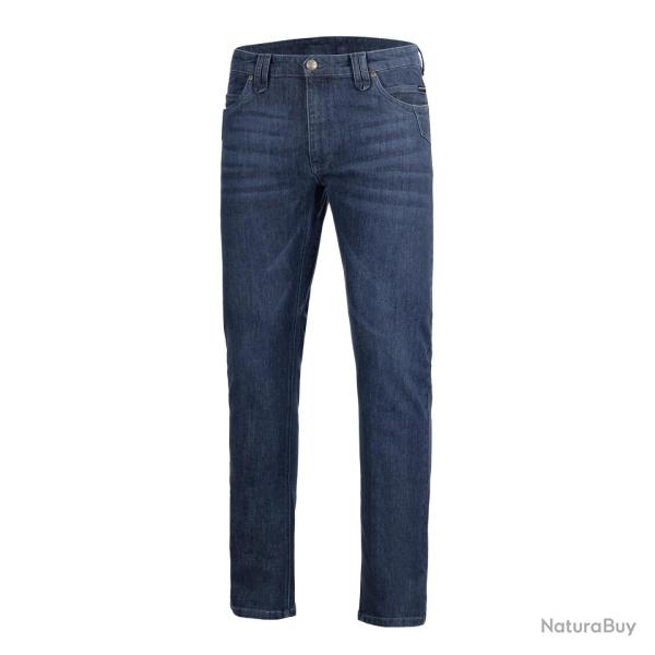 Jeans tactique Pentagon Jason 62,3 % coton Cordura passants - Bleu fonc� / 42 / 81 cm (32 pouces)