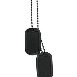 Jeu de deux plaques d'identification type US Mil-Tec - Noir