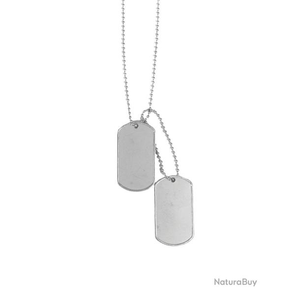 Jeu de plaques d'identit� type US Mil-Tec acier inoxydable cha�nes - Autre