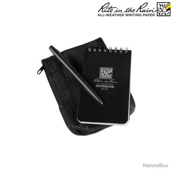 Kit carnet 7,5 x 12,5 cm Rite In The Rain housse Cordura - Noir