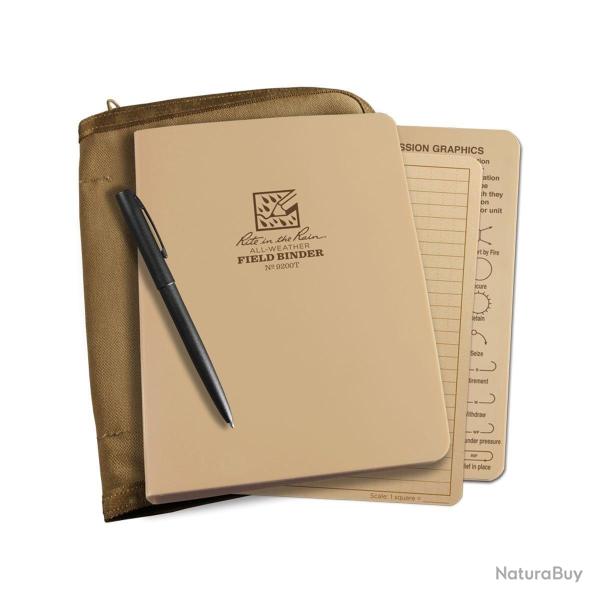 Kit classeur Ring Binder Rite In The Rain 14,2 x 19 cm housse - Beige