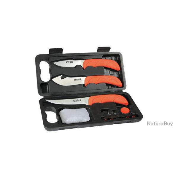 Kit de d�coupe Outdoor Edge Wild Lite acier 420 HC fil lisse - Orange